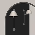 Modern Wall Sconce With White Lampshade And Metal Bracket For Minimalist Gray Wall Decor