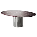 Modern Green Round Dining Table With Sleek Surface And Cylindrical Leg Design 3d model