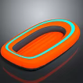 Bright Orange Inflatable Float With Blue Trim For Summer Water Recreation Use 3d model