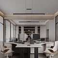 Public office area office staff office area desk combination 3d model