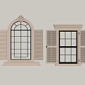 European-style window combination louver 3d model
