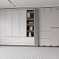 Modern White Wardrobe Interior Design With Open Shelves And Drawers