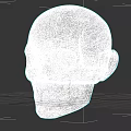 White Low Poly Head Model For Game And Film Character Design