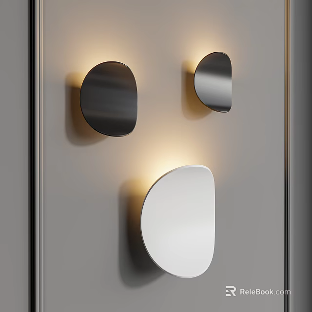 Modern Wall Lamps With Black White Round Design For Stylish Interior Decor 3d model 