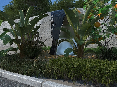 Garden landscape 3d model