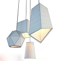 Concrete Geometric Hanging Pendant Lights With Warm Light And Modern Design