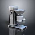 Stainless Steel Industrial Grinder Machine with Hopper Feed and Discharge Outlet