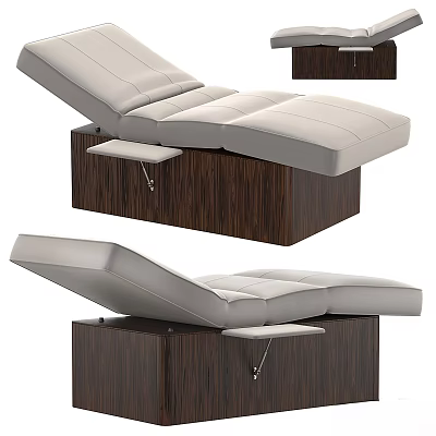 Stylish Modern Bar Stools With Dark Wood Base And Light Padded Seats Design 3d model