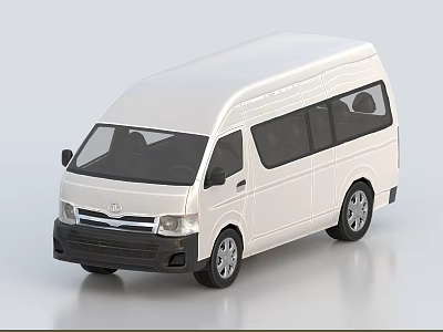 White Toyota Van Exterior Design With Passenger Windows And Black Bumper 3d model