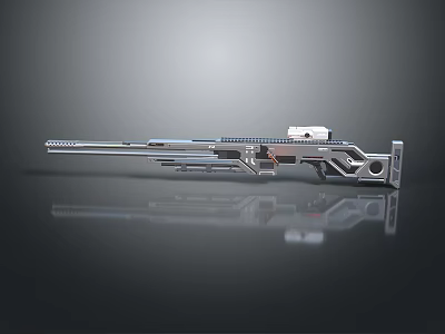 Modern Metallic Sniper Rifle With Sleek Design And Precision Scope 3d model