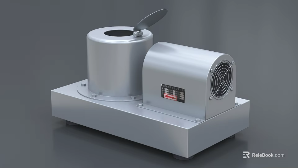 Industrial Equipment Silver Metal Structure With Fan Cooling System And Control Panel 3d model 