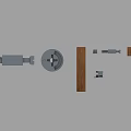 Wooden Board Connection Components With Metal Fasteners And Screw Parts