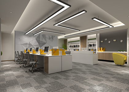 modern public office area office 3d model