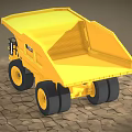 Heavy Duty Caterpillar 793D Yellow Mining Dump Truck On Cracked Ground