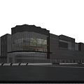 Modern Commercial Street Architectural Design With Glass Facade And Open Plaza Space