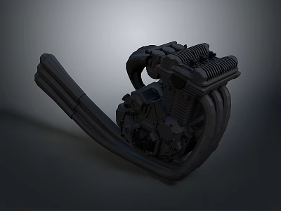 High Quality Black Mechanical Tire Component with Engine Like Structure and Durable Design 3d model