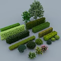 Various Shaped Garden Shrubs Including Hedges Rounded Bushes And Landscaping Plants