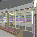 Pharmacy Store With Neat Interior Well Organized Shelves Medicines And Health Products