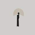 Fan Shaped Wall Light With White Lampshade And Black Body Soft Illumination