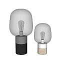 Transparent Glass Table Lamp With Black And White Base Modern Minimalist Design