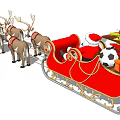 Christmas Themed Play Equipment With Reindeer Sleigh Santa Gifts And Soccer Ball