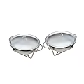 Two Durable Stainless Steel Kitchen Cookware Pots With Lids And Stands