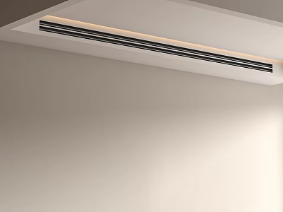 Modern Recessed Air Conditioner Vent on Ceiling with LED Strip Light Design 3d model