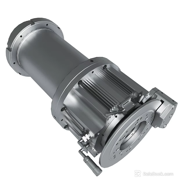 Industrial Gear Motor With Metal Housing And Precision Mechanical Components 3d model 