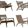 Modern Accent Chairs With Wooden Frames And Woven Details In Various Colors