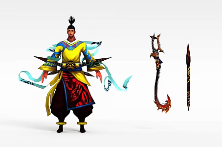martial arts game character 3d model
