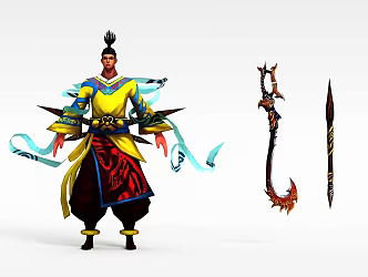 martial arts game character 3d model