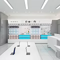 HONOR Retail Showroom Interior With Product Displays Counters And Elevators