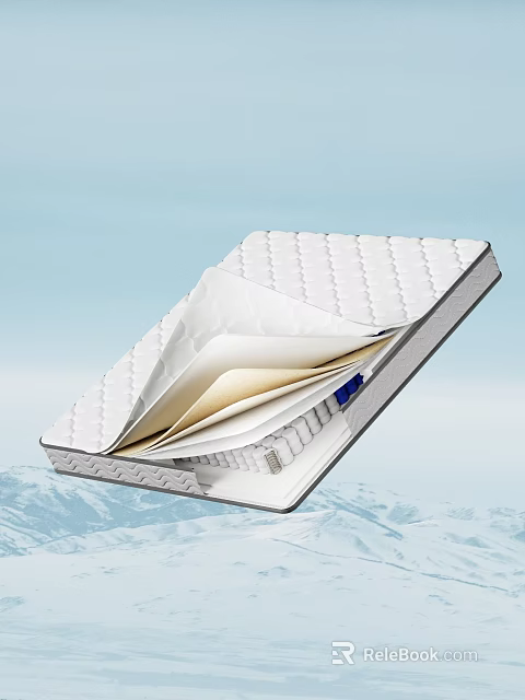 Multi Layered Mattress With Supportive Foam And Spring System For Comfort 3d model 