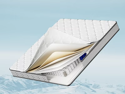 Multi Layered Mattress With Supportive Foam And Spring System For Comfort 3d model
