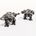 Sci Fi Mecha Robot Game Movie Characters With Heavy Armor And Weaponry 3d model