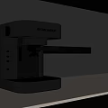 Stainless Steel Espresso Coffee Machine In Modern Kitchen With White Countertop And Grey Wall