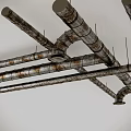Industrial Style Ceiling Design With Exposed Metal Pipes And Rustic Texture