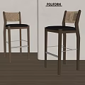 POLIFORM Modern Bar Stools With Wooden Frame And Leather Seat Design