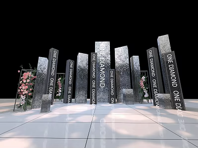 The activity layout of the US-Chen column punch in and sign in the photo area 3d model