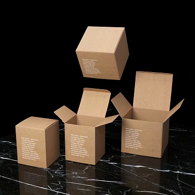Modern carton packaging box 3d model