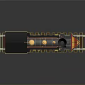 Vintage Steam Locomotive Black And Red With Gold Accents On Railroad Tracks