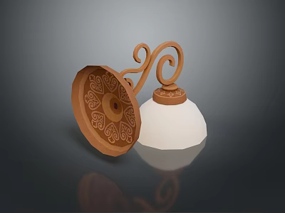 Decorative Lighting Combinations With Brown Patterned Shades White Lamps And Curved Accents 3d model