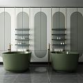 Modern Bathtub Bathtub Towel Rack Combo 3d model