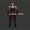 Bald Headed Game and Movie Character Wearing Red and White Armor Holding Long Sword