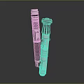 Futuristic Metallic Sci Fi Weapon With Black Grip Silver Body And Red Accents