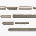 Gray Stone Building Materials With Various Long Shapes And Rough Surfaces 3d model