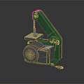 Green Small Bandsaw Machine With Electric Motor Cutting Blade And Base