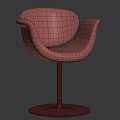 Modern Leisure Chair With Curved Backrest Round Base And Multiple Colors