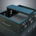 Industrial Metal Equipment With Multiple Cooling Fans And Portable Handle Design