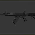 Black Tactical Modern Rifle Design With Handguard Magazine And Muzzle Device